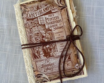 Back To Books -Handmade Paper Journal - Book/Library Themed