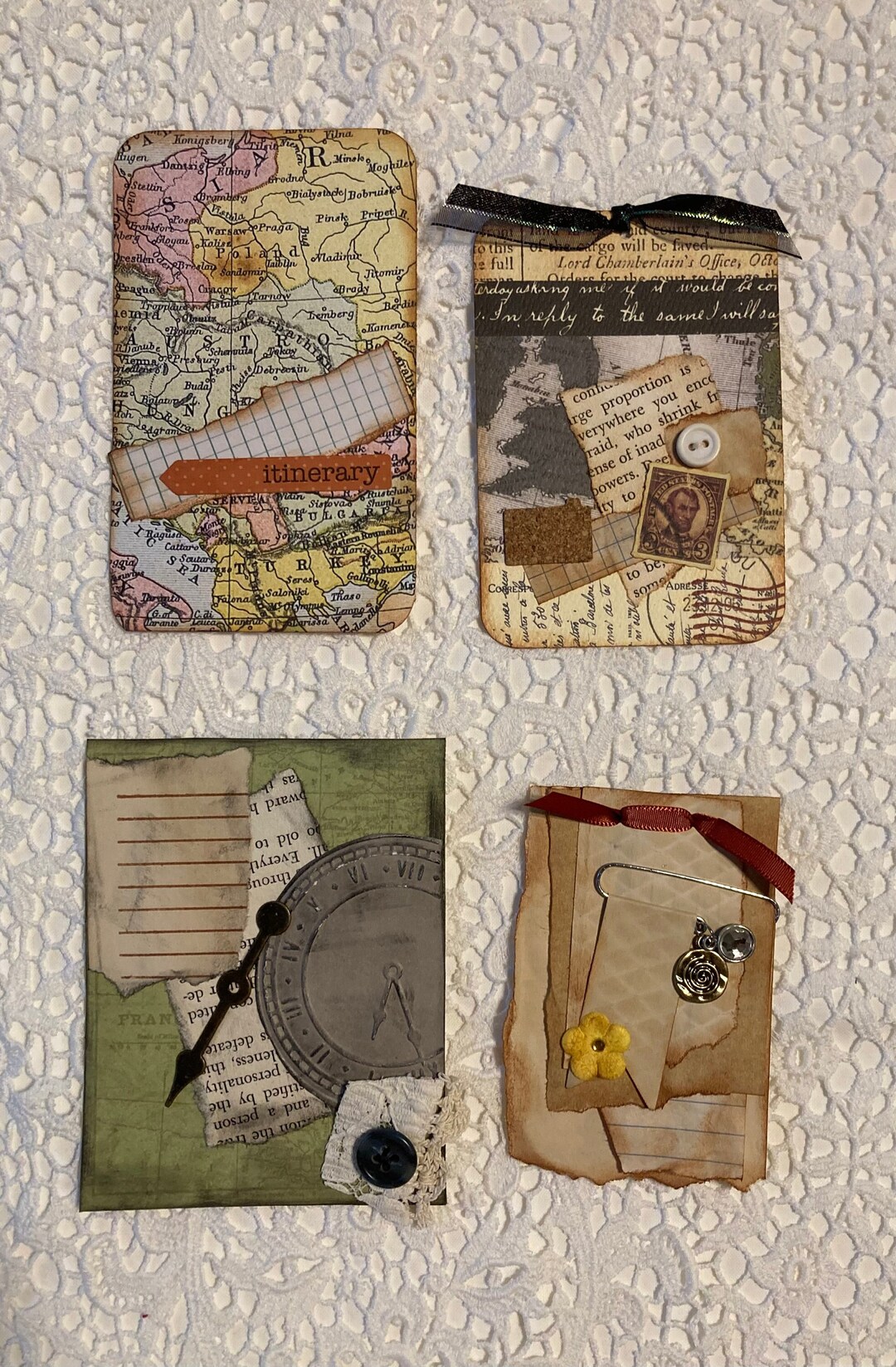 3 Journal Cards and 1 Paper Cluster - Junk Journal - Ephemera ...