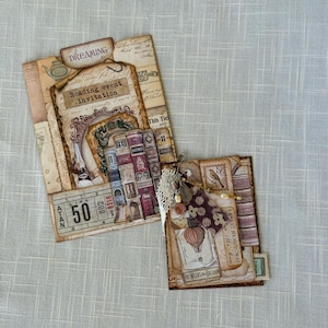 Back to Books Journaling Cards – Envelope, Stacked Cards, Dangle (Handmade)