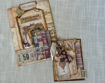 Back to Books Journaling Cards – Envelope, Stacked Cards, Dangle (Handmade)