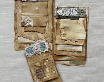 Paper Tablets - Set of Three - Hand Made Ephemera - Hand Dyed Papers