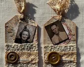 Two Vintage Inspired Journal Cards - Ephemera - Embellishments - Junk Journal - Scrapbooking- Memories - Document