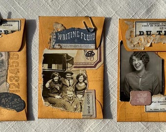 3 Embellished Envelopes - Ephemera - Embellishment - Scrapbook - Memories