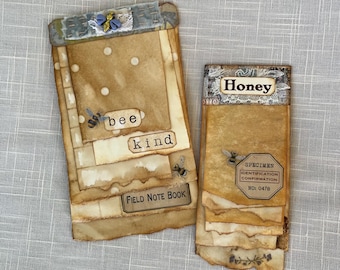 Bee Kind - Paper Tablets - Set of Two - Hand Made Ephemera - Hand Dyed Papers