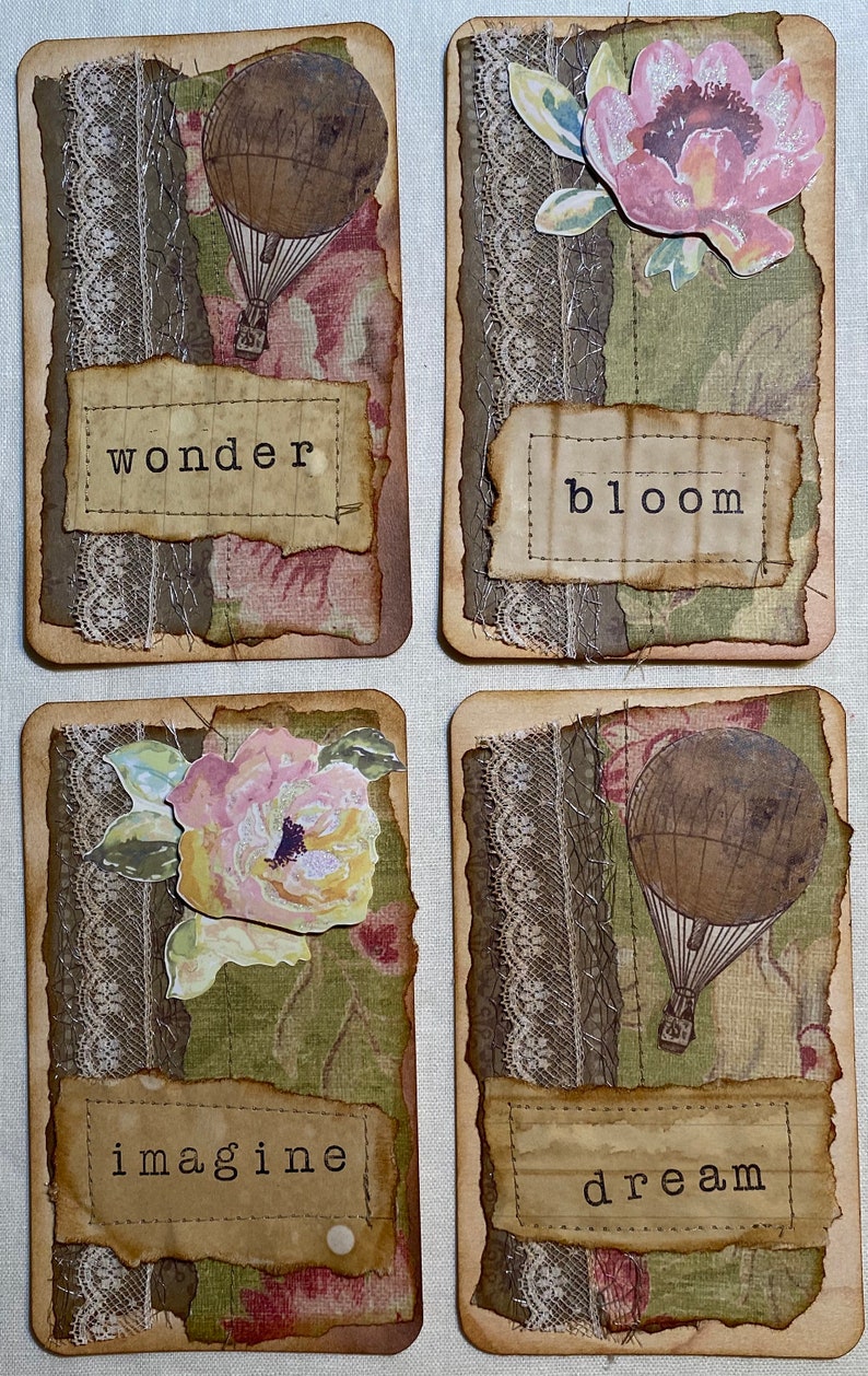 Journaling Ephemera 4 Pieces Journaling Cards Etsy