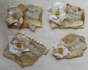 4  Word Clusters with Lace Clusters - Journal Ephemera