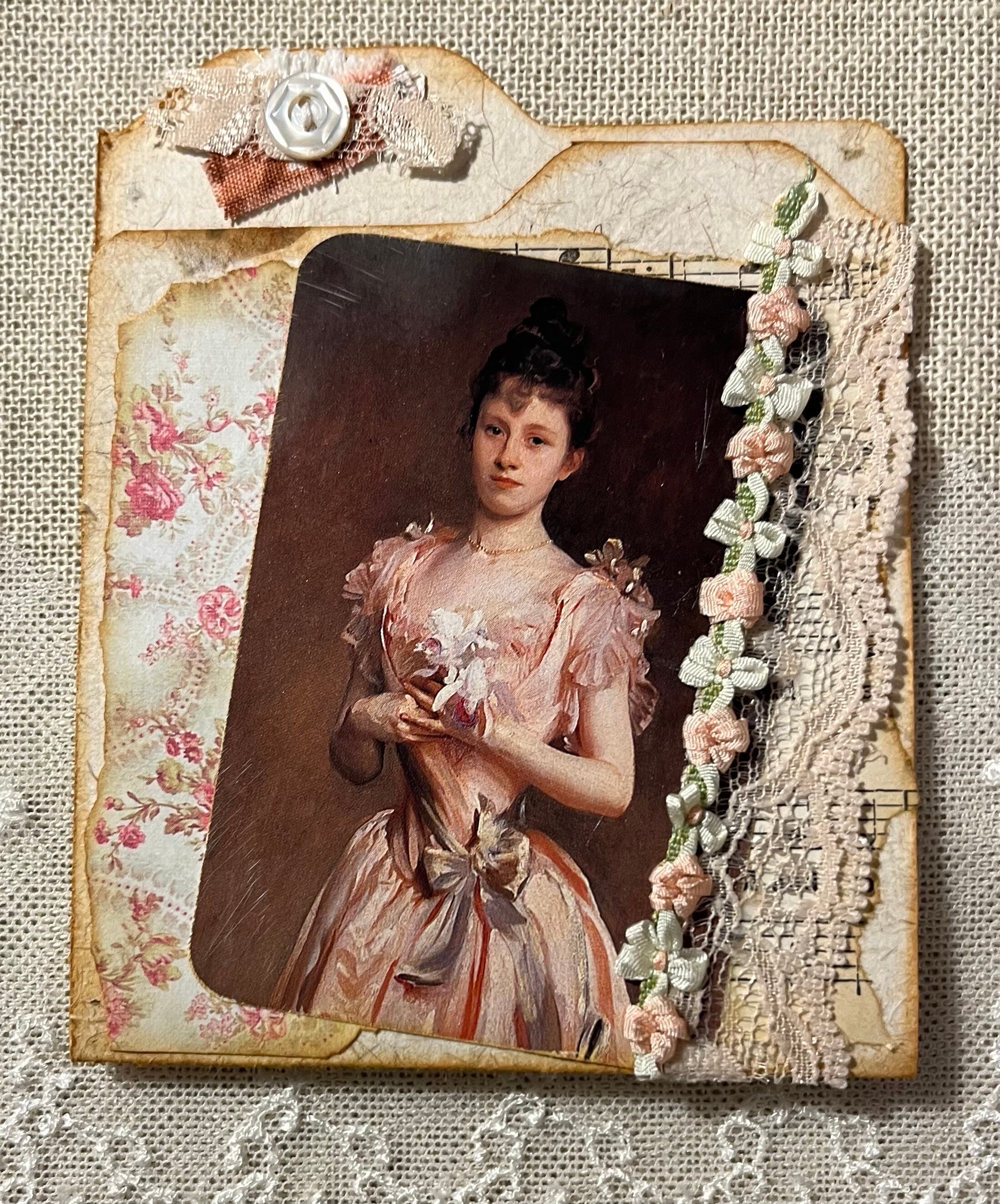 Three Victorian Ladies File Folders, Ribbons and Lace, Ephemera - Etsy