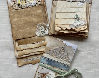 Two Paper Tablets - One House Journal - Hand Made Ephemera