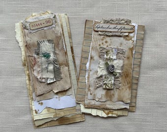 Paper Tablets - Set of Two - Hand Made Ephemera - Hand Dyed Papers