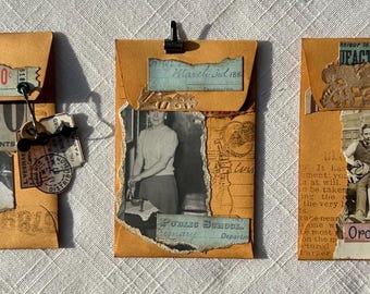 3 Embellished Envelopes - Ephemera - Embellishment - Scrapbook - Memories