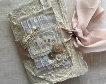 Handmade Journal - Vintage Collaged Design - Handmade Paper Journal - Wedding Journal