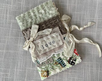 Needle Case - Slow Stitched - Handstitched - Collaged Design