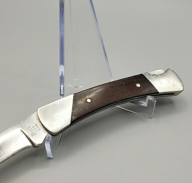 Vintage Buck 503 Folding Pocket Knife Single Blade Wood Etsy