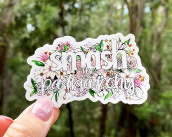 Smash the Patriarchy Watercolor Sticker: Feminist Laptop Decal