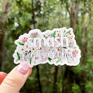 Smash the Patriarchy Watercolor Sticker | Die Cut Sticker, Waterproof Sticker, Laptop Sticker, Feminist Sticker, Smash the Patriarch Artwork