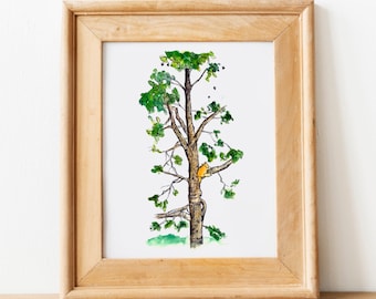 Winnie the Pooh Watercolor Art Print: A.A. Milne Nursery Decor