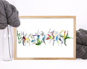 Dancers Art Print, Dance Series no. 7 | Acrylic Abstract Artwork, Gift for Dancer, Abstract Art