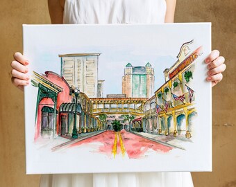 Church Street Downtown Orlando Watercolor Print