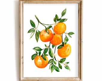 Orange Blossoms Watercolor Print: Hand-Painted Florida Art
