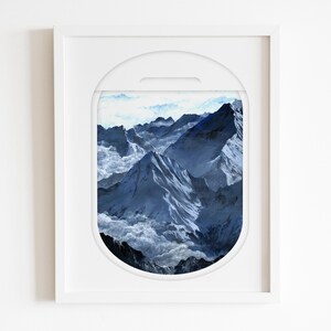 Alps Airplane Window View Print: Travel Inspired Home Decor