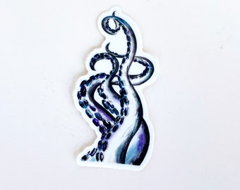 Watercolor Kraken Sticker: Glossy Waterproof Vinyl Decal