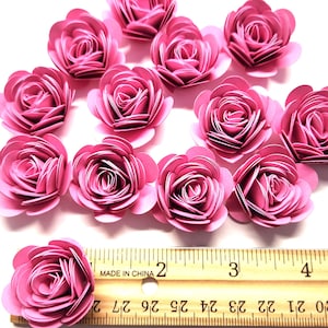Pink Rose Rolled 3D Paper Flowers. You get 20 Pieces of 1" Rolled Paper Rose Flowers  Wedding Showers Baby Showers Home Decor Birthday