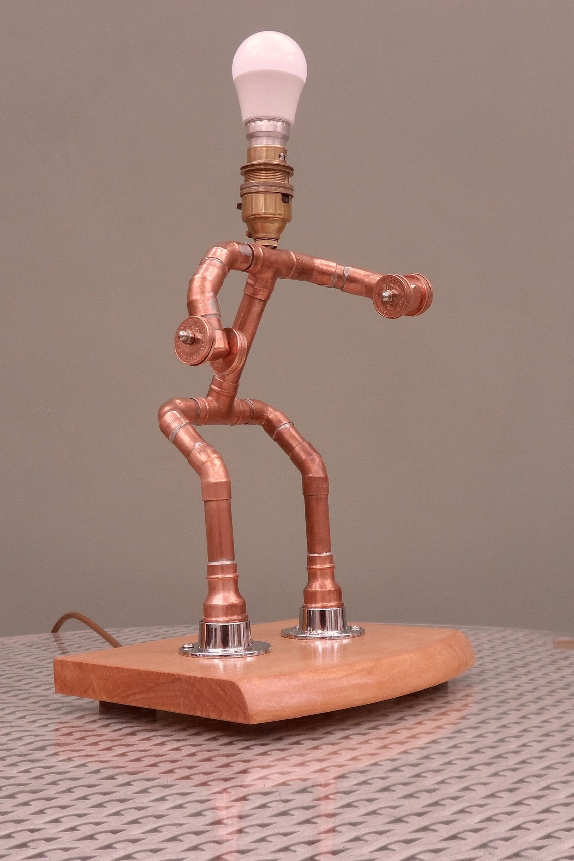 Unique Quirky Desk Lamp / Table Lamp featuring Rustic Copper | Etsy