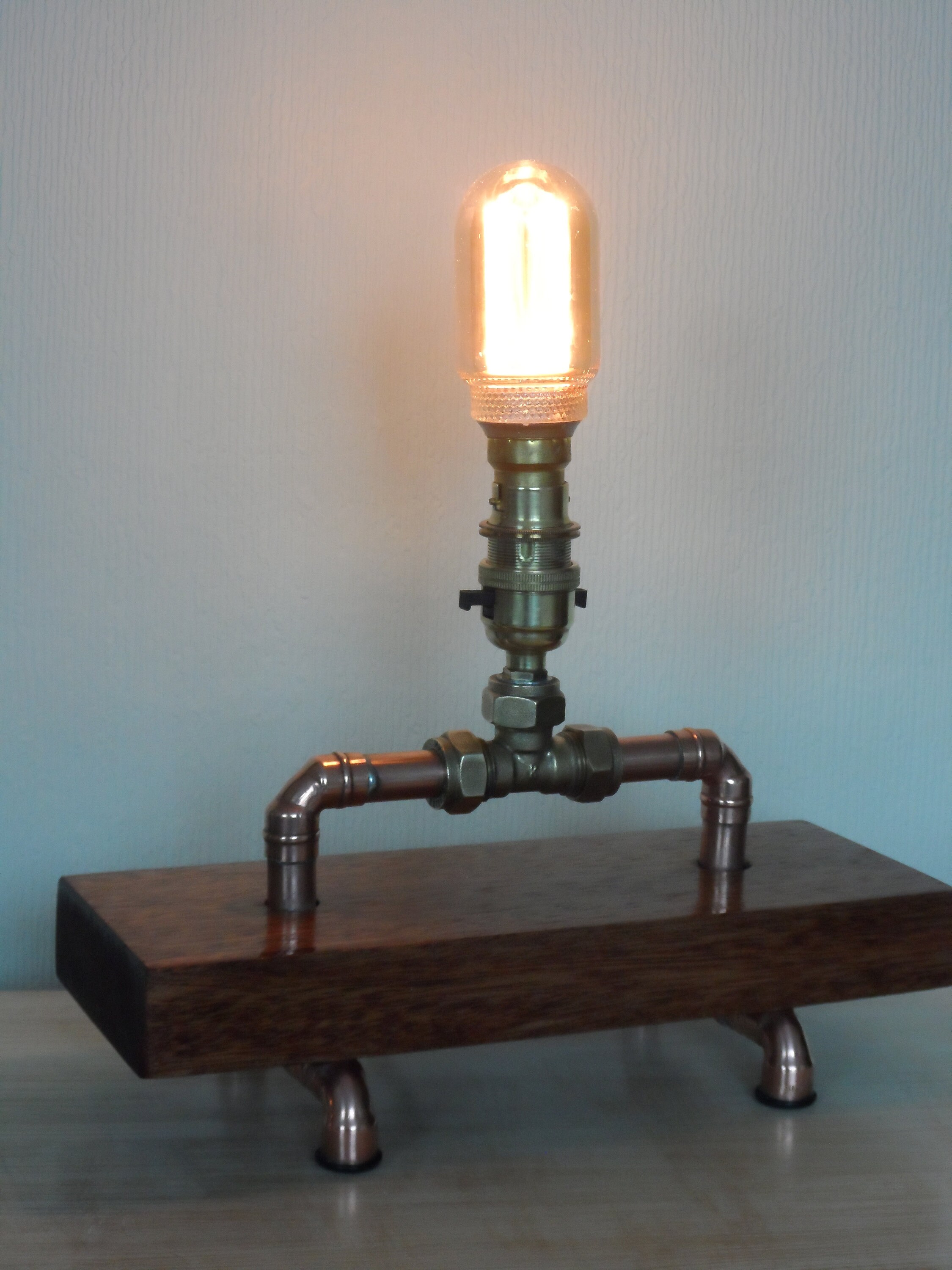 Unique Ornamental Rustic Desk Lamp / Table Lamp made from Etsy