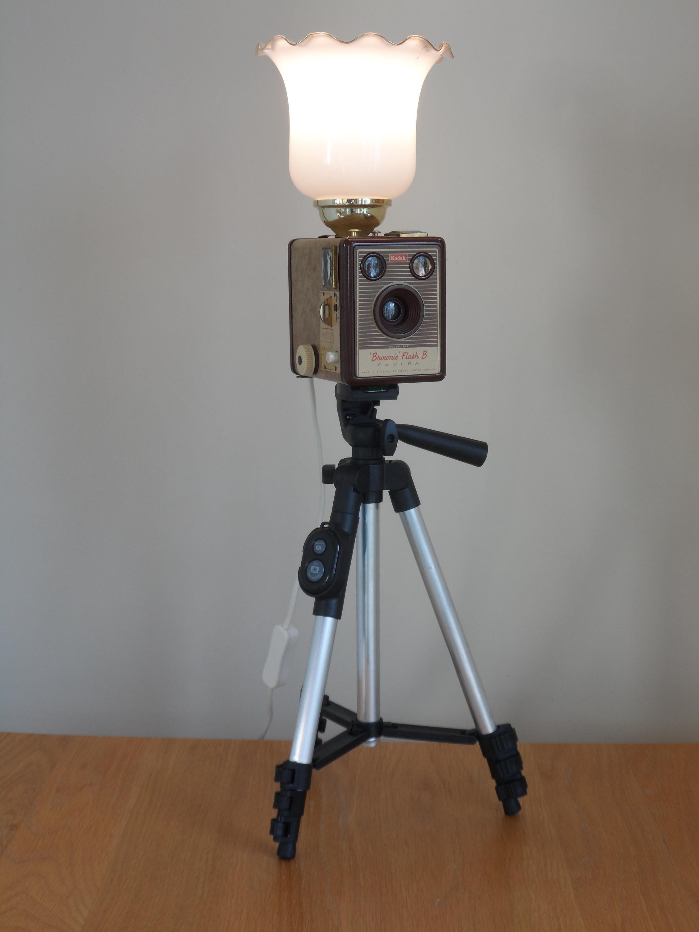 Upcycled Camera Lamp UK