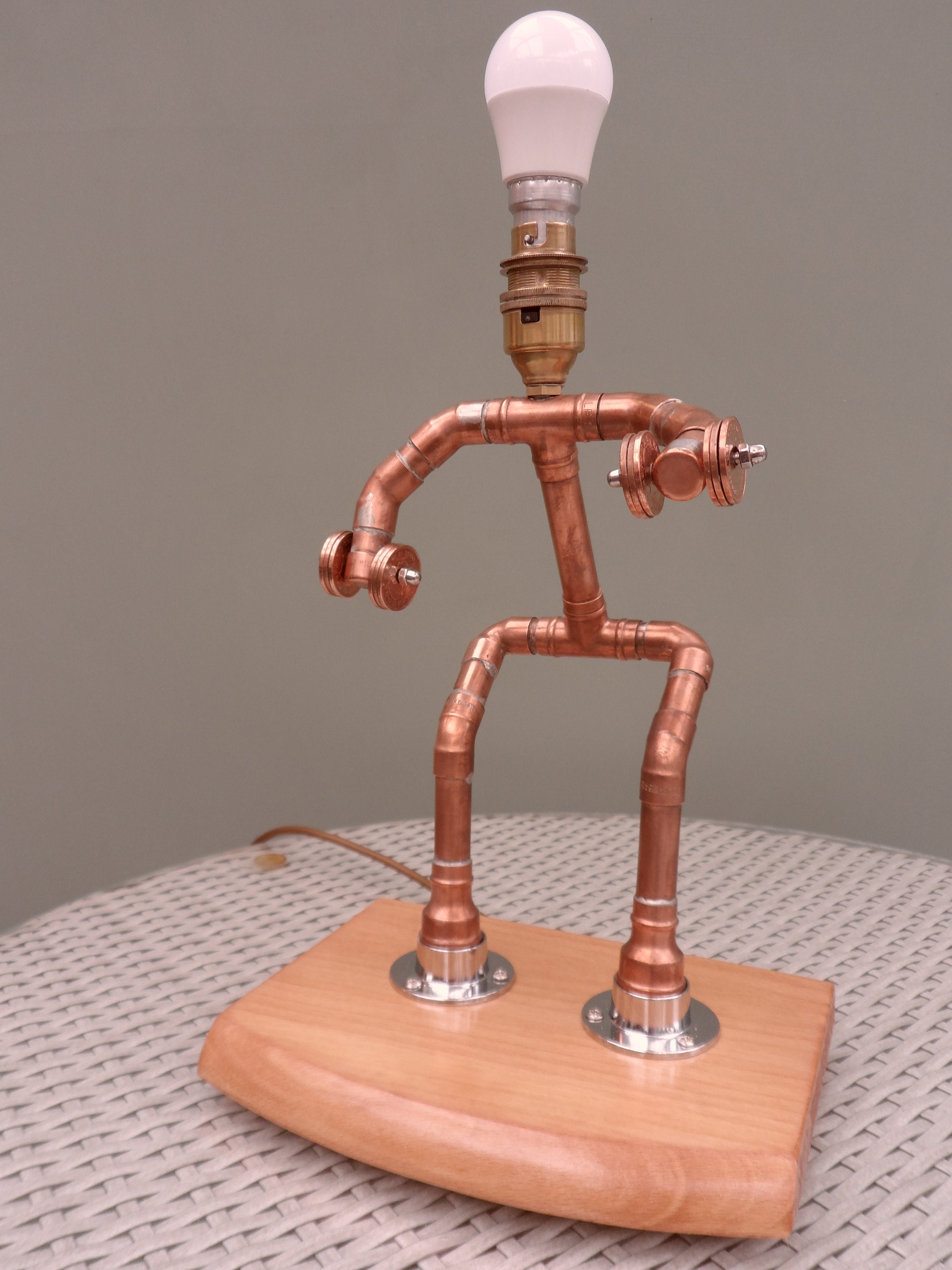 Unique Quirky Desk Lamp / Table Lamp featuring Rustic Copper | Etsy