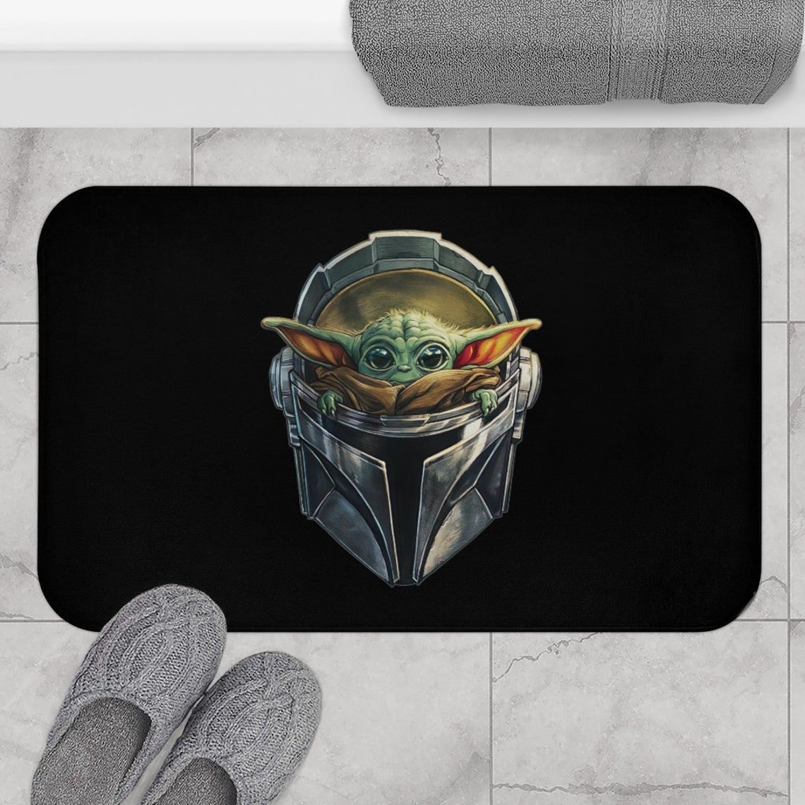Baby Yoda Bath Mat Microfiber Bath Mat Star Wars Bath Mat Etsy