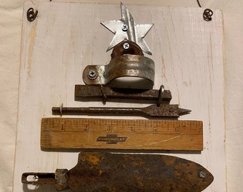 Rustic Salvaged Item Christmas Tree Wall Hanging