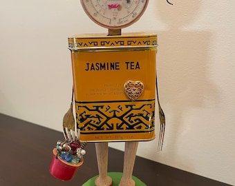 Jasmine Tea Found Object Sculpture