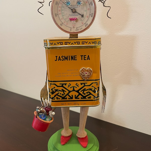 Jasmine Tea Found Object Sculpture