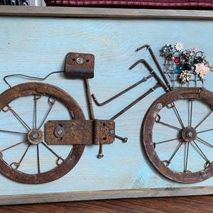Bejeweled Rusty Bicycle Assemblage