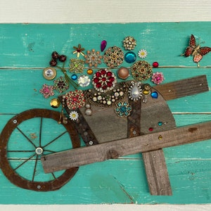 Wheelbarrow with Jewel Flowers