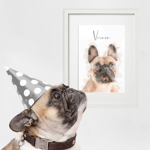 Personalisierter Haustier Druck / individuelle Aquarell Illustration - Tier / Hund / Katze Liebhaber, Reiter / Reiten, Geschenk zum Verlust von Haustieren