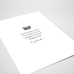 Remember Whose Daughter I am & Straighten My Crown Illustration Quote Print - Mum / Mother&#39;s Day, Present / Gift, Wall Art / Decor