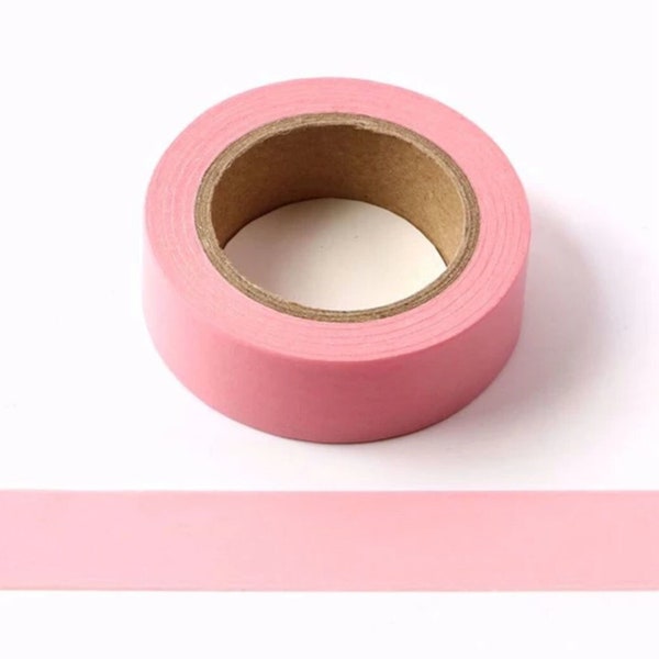 Pink Washi Tape, 1m/10m Option, Scrapbooking Washi Tape Pink, 1m Sample Washi Tape, 10m Full Roll Washi Tape, Solid Pink Washi Tape