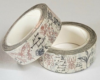 Vintage, 1m/10m Option, Washi Tape, Scrapbooking Washi Tape, 1m Sample Washi Tape, 10m Full Roll Washi Tape