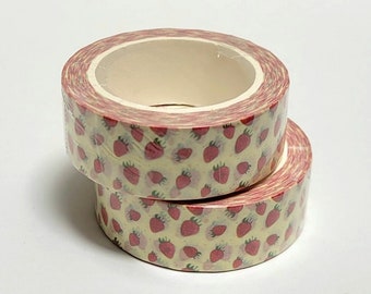 Strawberries, Washi Tape, 1m/10m Length Option Washi Tape, Scrapbooking Washi Tape