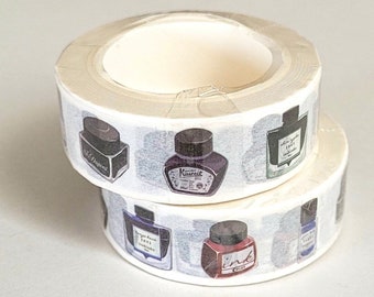 Ink Glass Bottles Washi, 1m/10m Option, Washi Tape, Scrapbooking Washi Tape