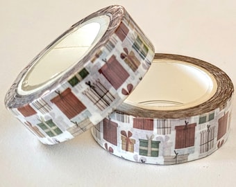 Gift Box and Ribbons, Washi Tape, 1m Sample / 10m Full Roll Option, Scrapbooking Washi Tape, Journaling Gift Washi Tape