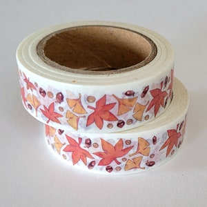 Forest Leaves Washi Tape, 1m/10m Option, Scrapbooking Washi Tape Leaves