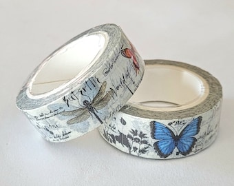 Butterflies and Dragonflies, Washi Tape, Scrapbooking Washi Tape, 10m Full Roll Washi Tape