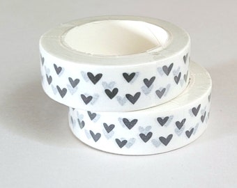 Hearts Washi Tape, 1m/10m Length Option, Scrapbooking Washi Tape Hearts, 1m Sample Washi Tape, 10m Full Roll Washi Tape Hearts