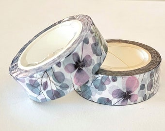 Flowers Washi Tape, 1m/10m Option Washi Tape, Scrapbooking Washi Tape, 1m Sample Washi Tape, 10m Full Roll Washi Tape