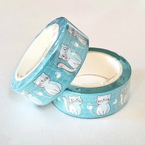 Cats Washi Tape, 1-10 meters Length Option, Scrapbooking Washi Tape Cats, 1m Sample Washi Tape, 10m Full Roll Washi Tape image 2