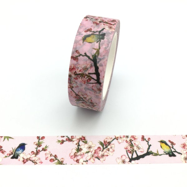 Birds on a Branch, Washi Tape, Scrapbooking Washi Tape, 10m Full Roll Washi Tape