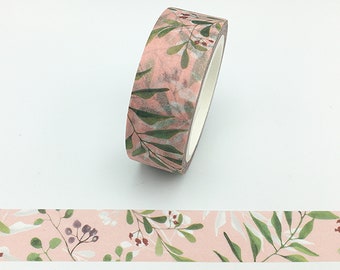 Berries and Leaves, Washi Tape, Scrapbooking Washi Tape, 7m Full Roll Washi Tape